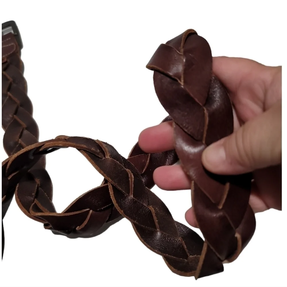 Lucky Brand Men's Woven Braided Leather Belt in Brown 40/42